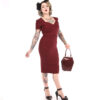 Erin Dress Short Sleeve Wine-XXXL | 47% korting | Pinup Couture