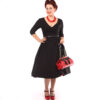 Erin Swing Dress Three Quarter Sleeves Black-S | 50% korting | Pinup Couture