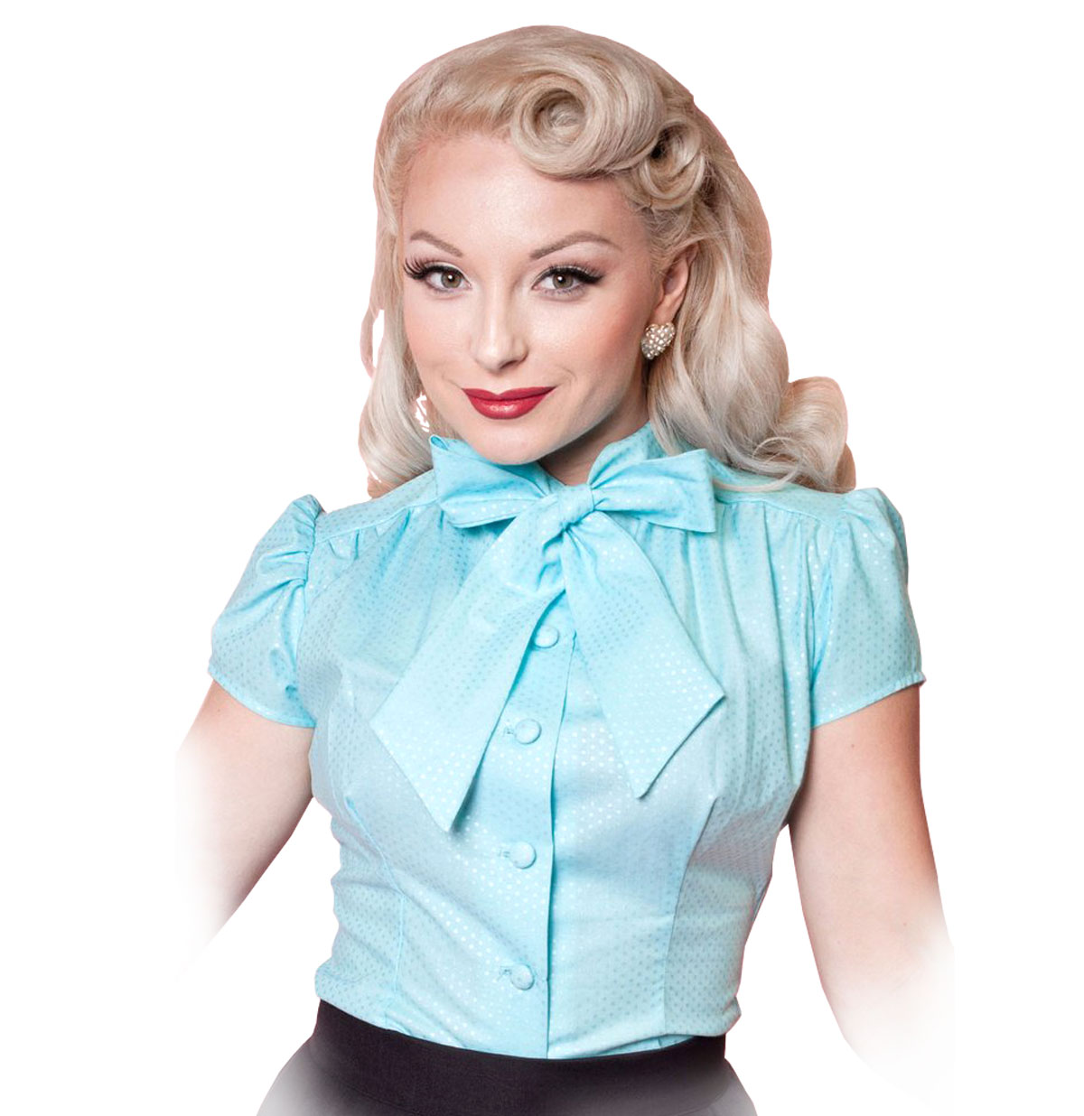 Estelle Blouse Mini Dot Blue-XL | 25% korting | Heart of Haute