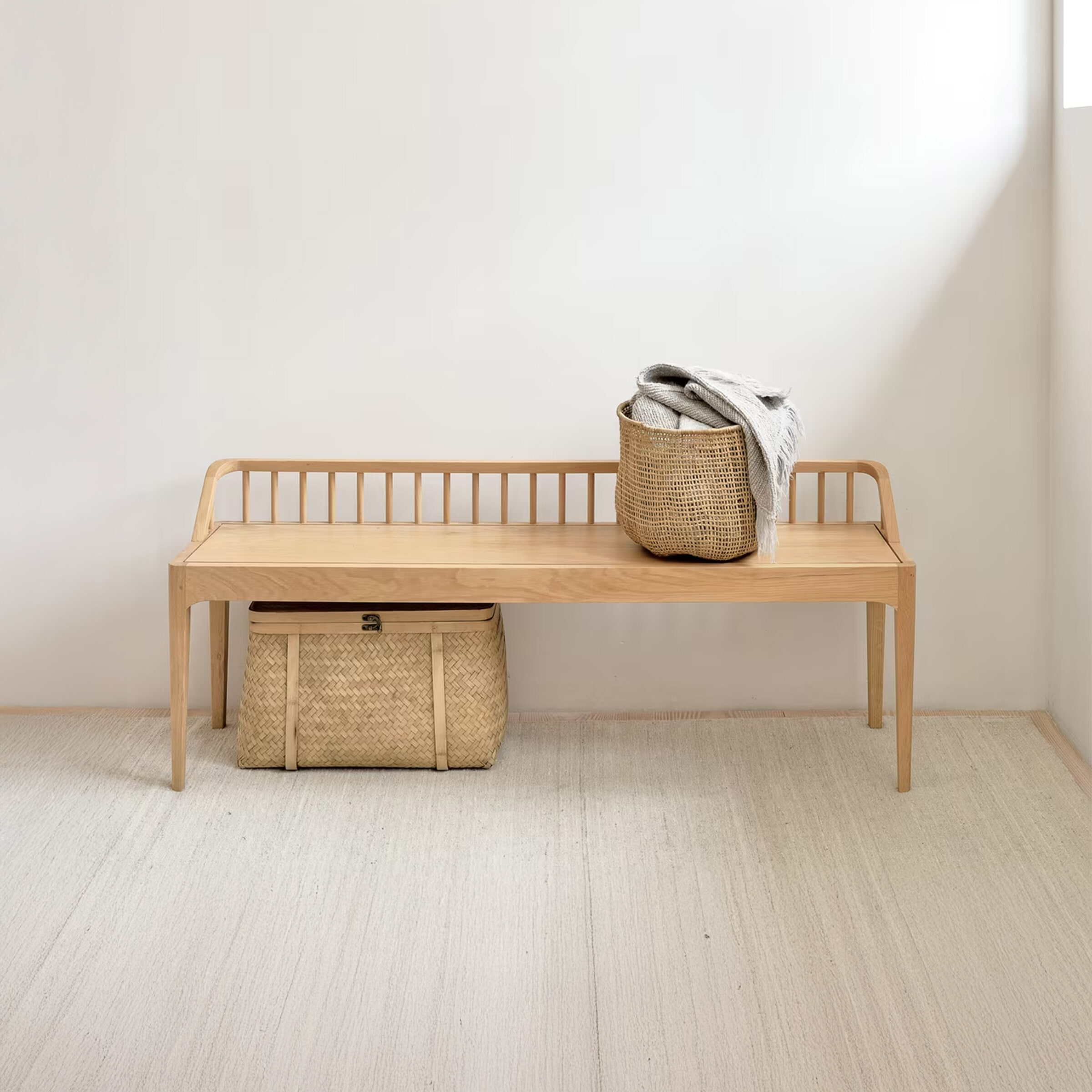 Ethnicraft Eetkamerbank 'Spindle' Eikenhout
