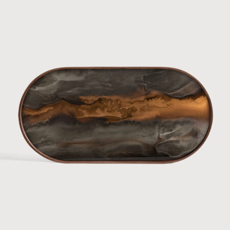 Ethnicraft Ovaal Dienblad 'Linear Flow' 71 x 36cm