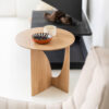 Ethnicraft Ronde Bijzettafel 'Geometric' Gevernist Eikenhout