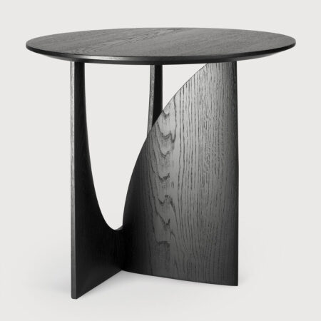 Ethnicraft Ronde Bijzettafel 'Geometric' Gevernist Eikenhout