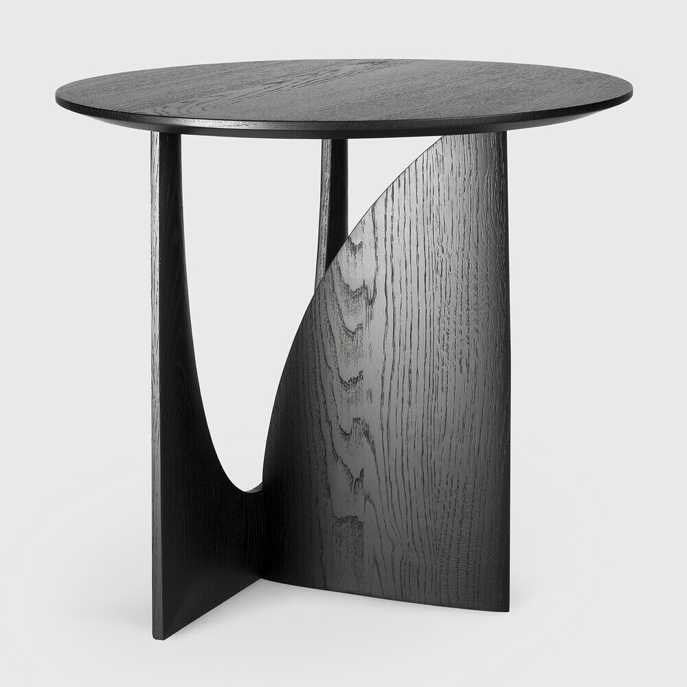 Ethnicraft Ronde Bijzettafel 'Geometric' Gevernist Eikenhout