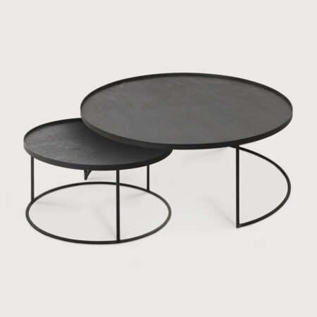 Ethnicraft Ronde Salontafel 'Tray' Gelakt Hout