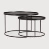Ethnicraft Ronde Salontafel 'Tray' Gelakt Hout