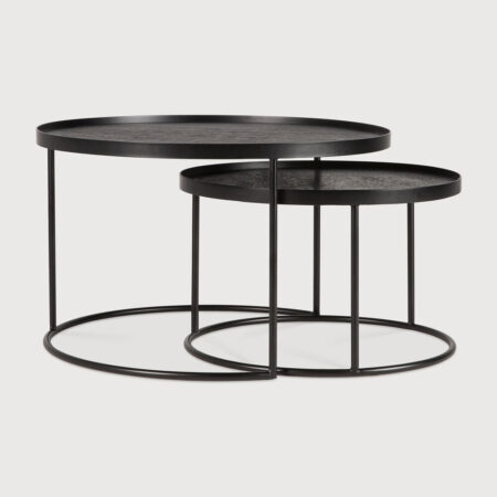 Ethnicraft Ronde Salontafel 'Tray' Gelakt Hout