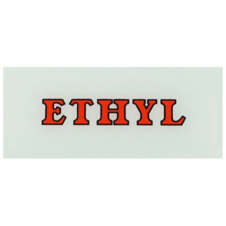 Ethyl Ad-Glass Voor Benzinepomp Rode Letters 26 x 11 cm | Fiftiesstore