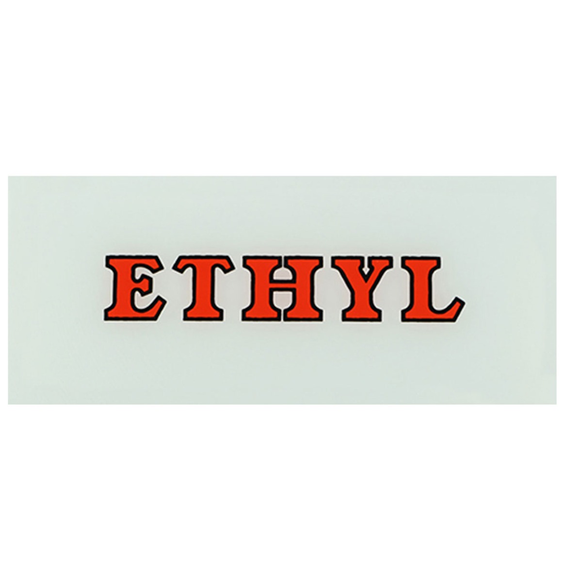 Ethyl Ad-Glass Voor Benzinepomp Rode Letters 26 x 11 cm | Fiftiesstore