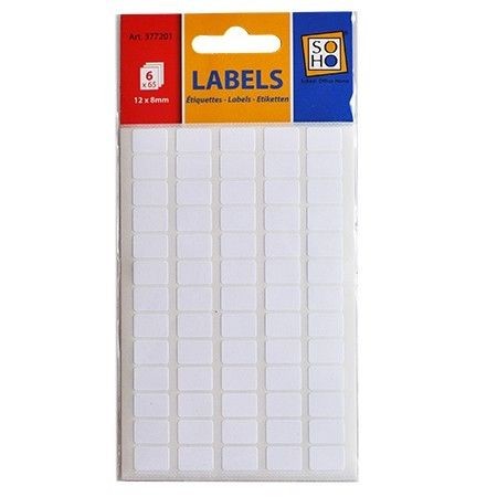 Etiketten wit 12x8 mm 6X65 Vel | Soho