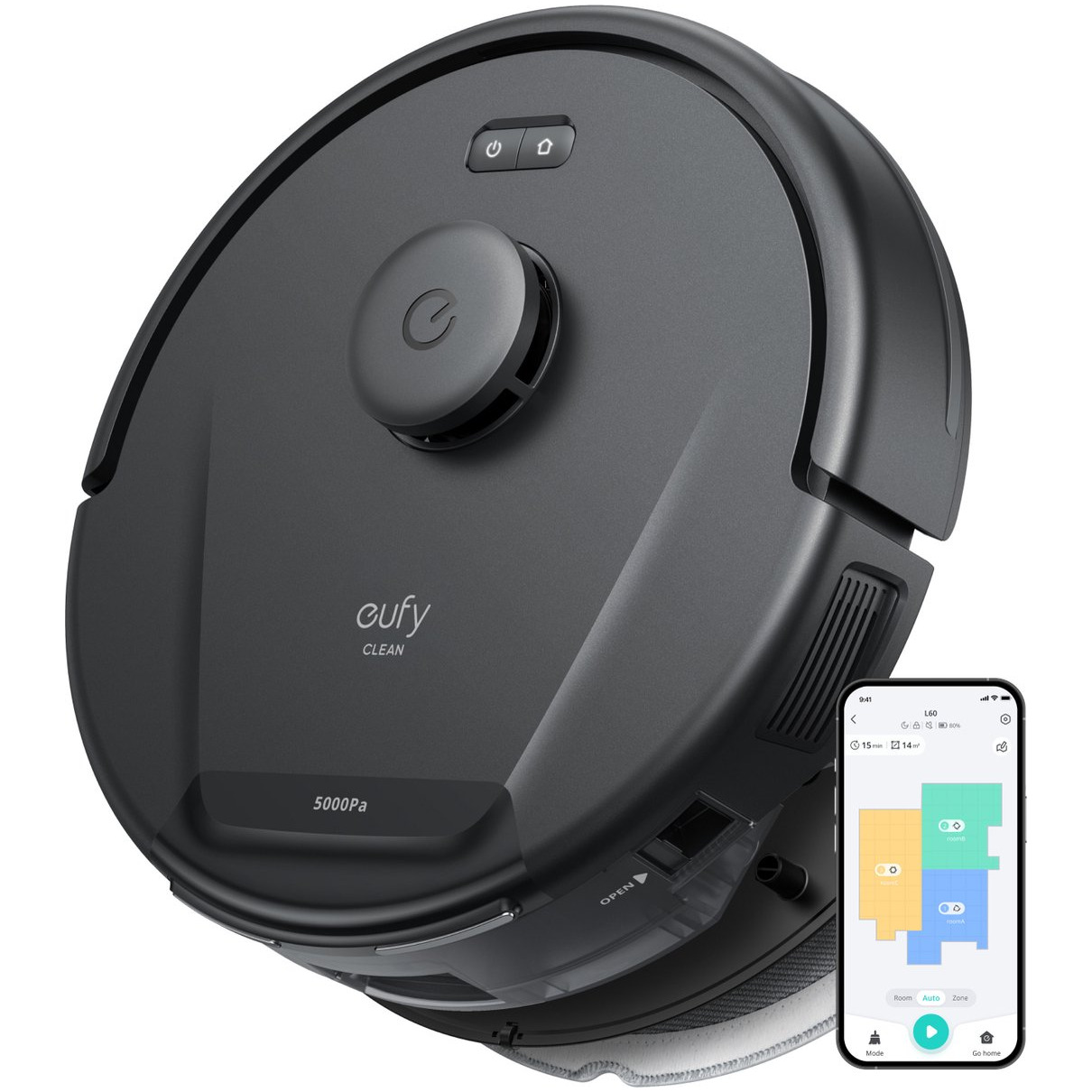 Eufy L60 Hybrid Robot stofzuiger Zwart | Eufy