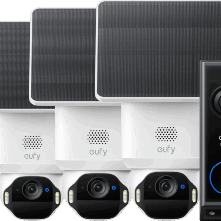 Eufy SoloCam E42 3-Pack + Video Doorbell E340