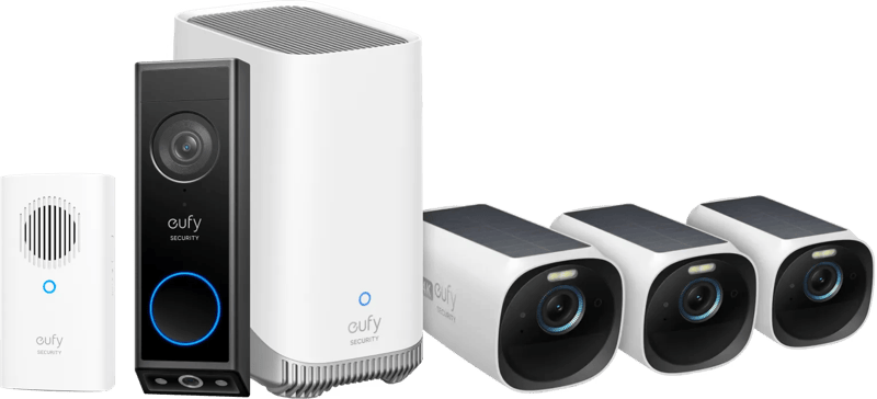 EufyCam 3 3-Pack + Video Doorbell E340 + Chime