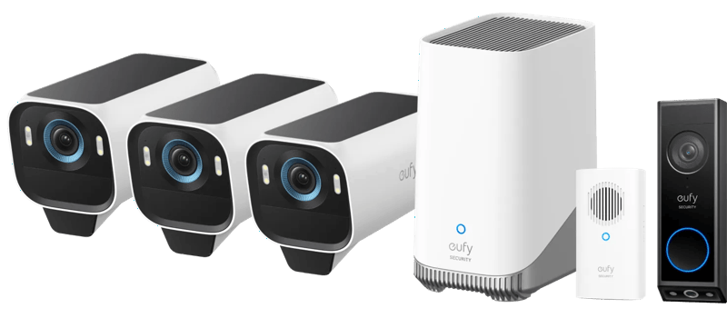 EufyCam S3 Pro 3-Pack + Video Doorbell E340 + Chime