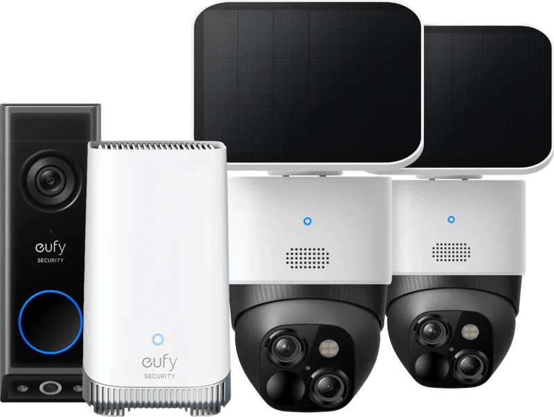Eufycam Solocam S340 Duo Pack + Eufy Video Doorbell E340 + HomeBase 3