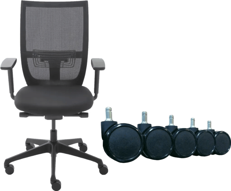 Euroseats Curve Bureaustoel + Wielen Voor Harde Vloeren