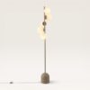 Evania - Staande lamp Taupe Metaal 160 cm - 5 bollen - Modern design - Woonkamer lamp - Opaalglas - E14 fitting - Met voetschakelaar | LUSENZ