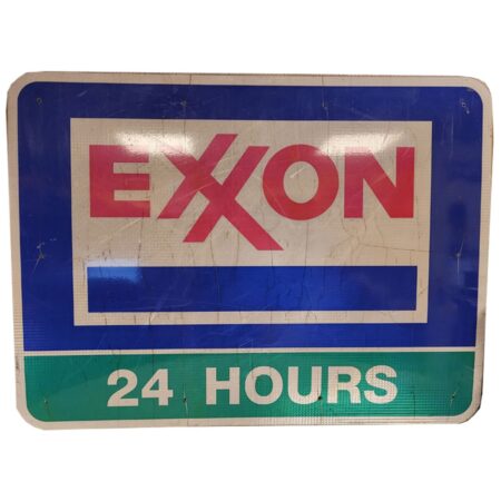 Exxon 24 Hours / Chevron Metalen Straatbord - Origineel - Dubbelzijdig - 122 x 91 cm | The Dutch Pickers
