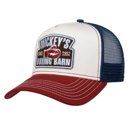 FWS Boxing Barn Trucker Pet Rood Blauw | Fiftiesstore