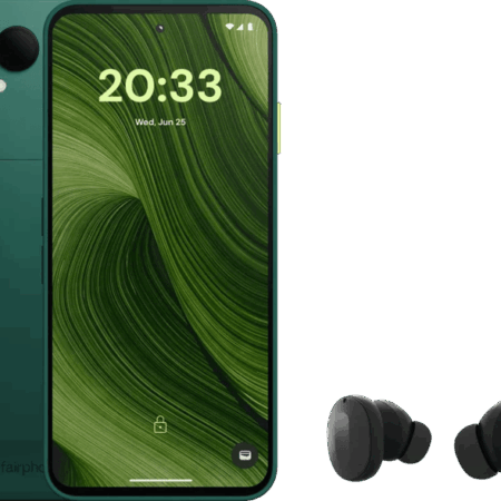 Fairphone 6 256GB Groen 5G + Fairphone Fairbuds True Wireless Earbuds Zwart