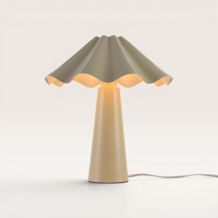 Falisse - Tafellamp Wit 40 cm - E14 fitting - Minimalistisch design - Bureaulamp - Gecoat Metaal - Met aan/uit-schakelaar | LUSENZ