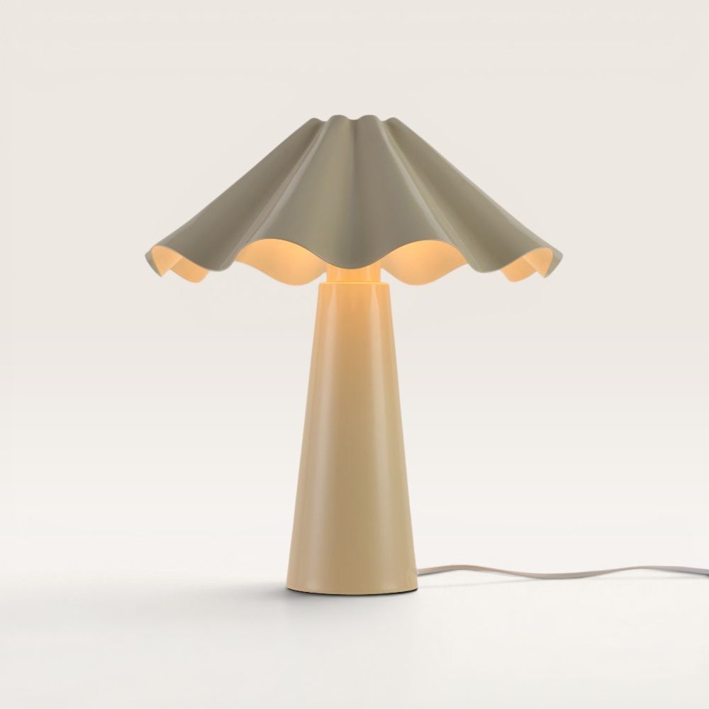 Falisse - Tafellamp Wit 40 cm - E14 fitting - Minimalistisch design - Bureaulamp - Gecoat Metaal - Met aan/uit-schakelaar | LUSENZ