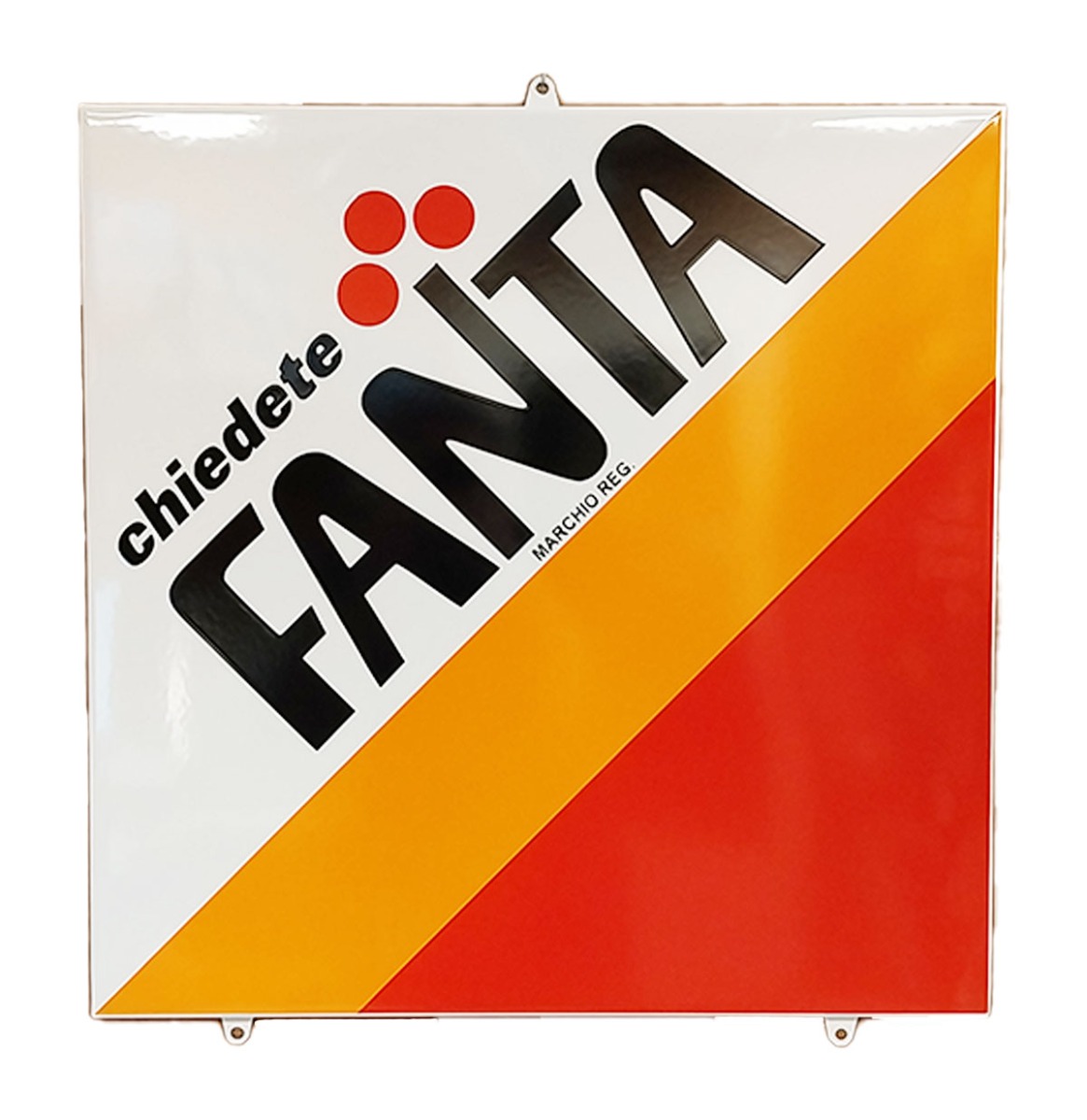 Fanta Logo Box Emaille Bord - 50 x 50cm | Fanta