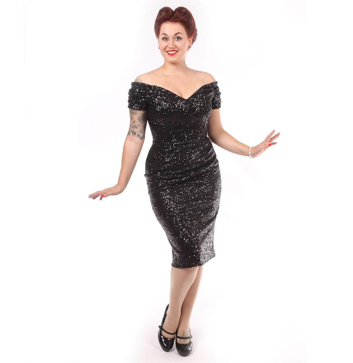 Fatale Sequin Pencil Dress Black-34 (NL)/ 8 (UK) | 45% korting | The Pretty Dress Company