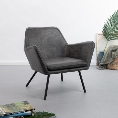 Fauteuil 'Stefan' kleur donkergrijs | ZILT