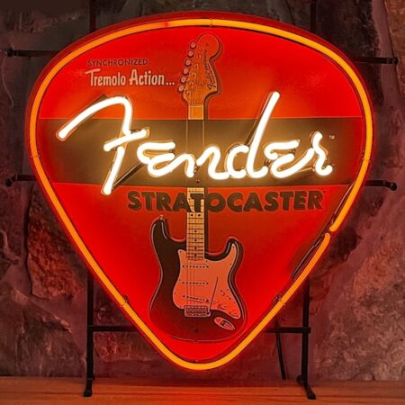 Fender “Guitar Pick” Neon Verlichting 60 x 62 cm Rood/Wit | 14% korting | Fender