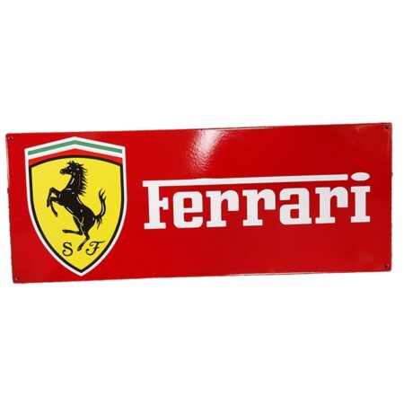 Ferrari Logo Emaille Bord Rood - 90 x 35cm | Ferrari