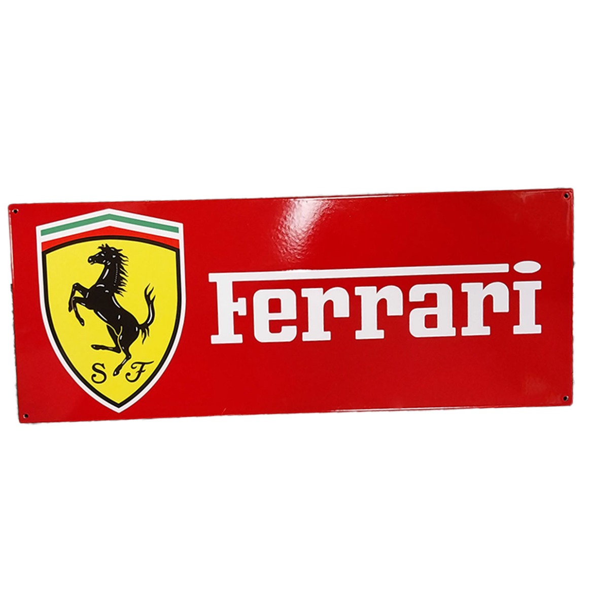 Ferrari Logo Emaille Bord Rood - 90 x 35cm | Ferrari