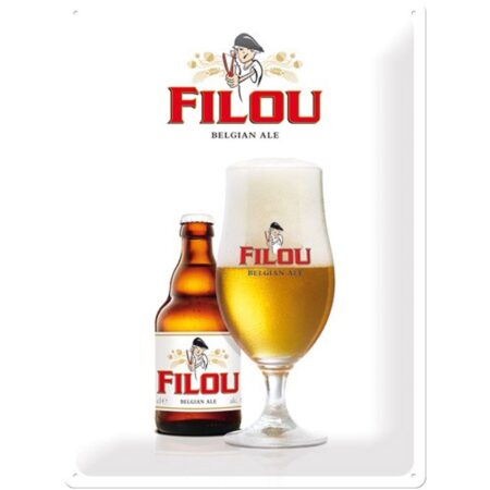 Filou Belgian Ale Bier Metalen Bord 30 x 40 cm | Fiftiesstore