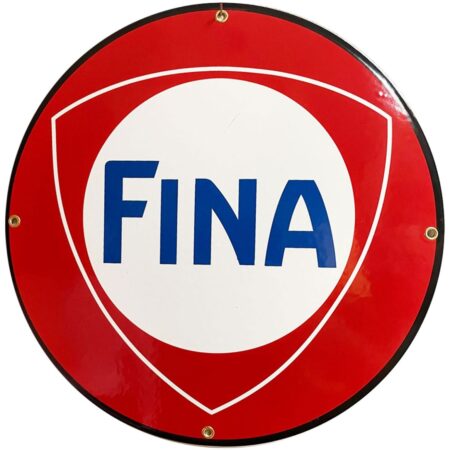 Fina Logo Rond Emaille Bord 30 cm | Fiftiesstore