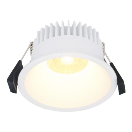 Finn LED inbouwspot - 10 Watt 900lm - 2700K warm wit - Dimbaar - Rond - Verzonken - IP44 waterdicht - Wit - Voor binnen