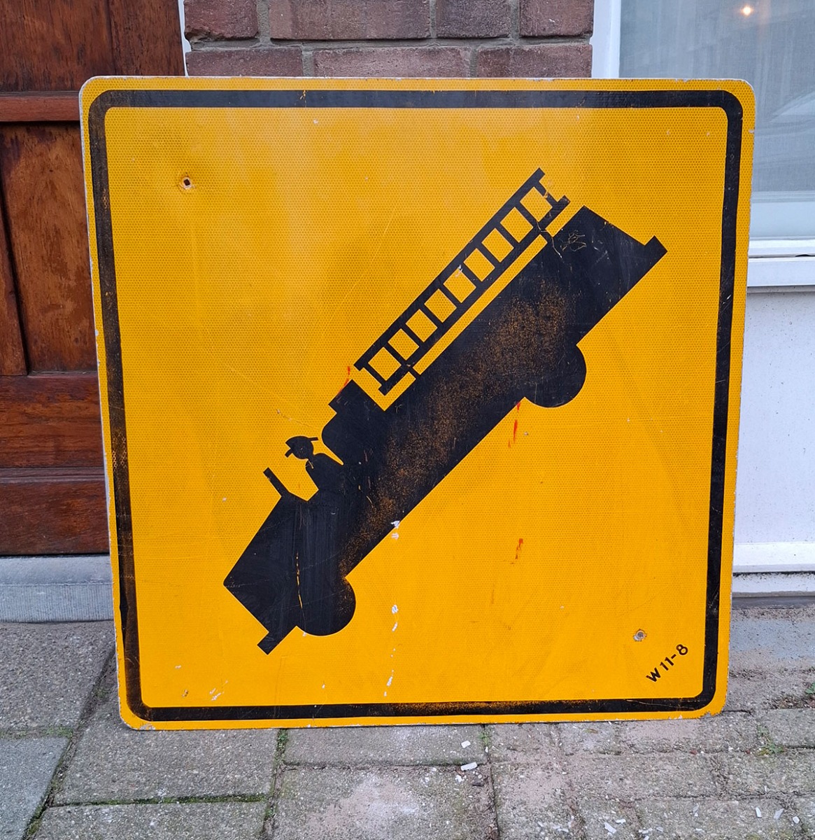 Fire Truck Verkeersbord - 91x91cm - Origineel | The Dutch Pickers