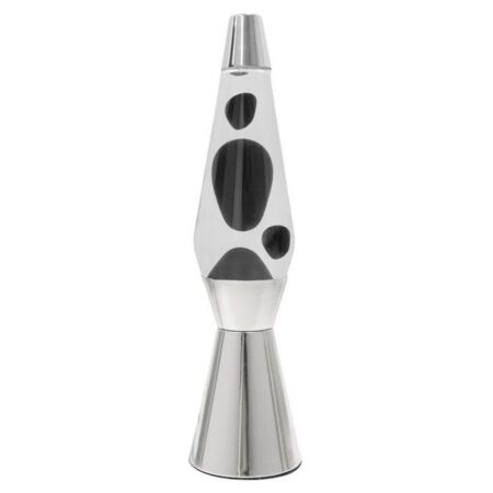 Fisura Lava Lamp Bullet - Chrome Basis Met Heldere Vloeistof En Zwarte lava | Fisura