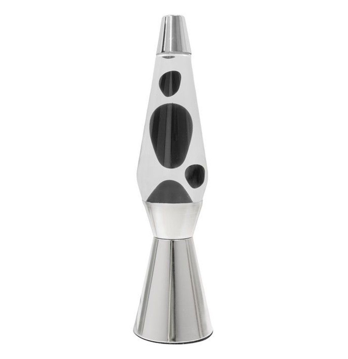 Fisura Lava Lamp Bullet - Chrome Basis Met Heldere Vloeistof En Zwarte lava | Fisura