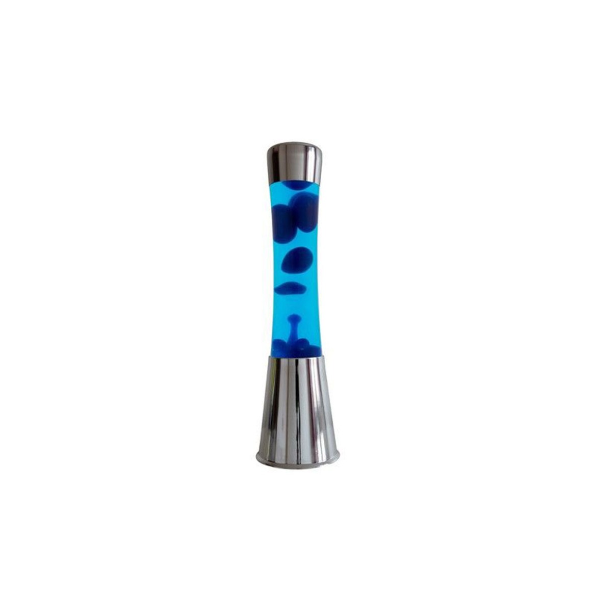 Fisura Lava Lamp - Chroom Met Blauwe Vloeistof en Blauw Lava | Fisura