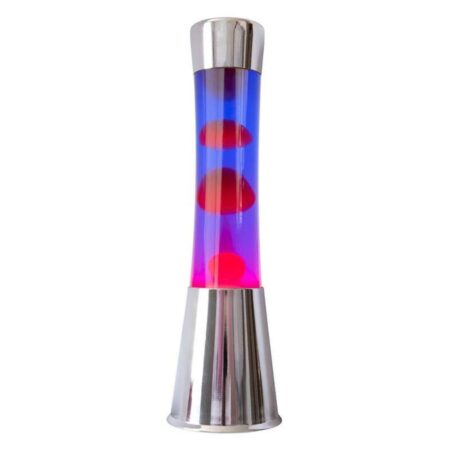 Fisura Lava Lamp - Chroom Met Paarse Vloeistof en Rode Lava | Fisura