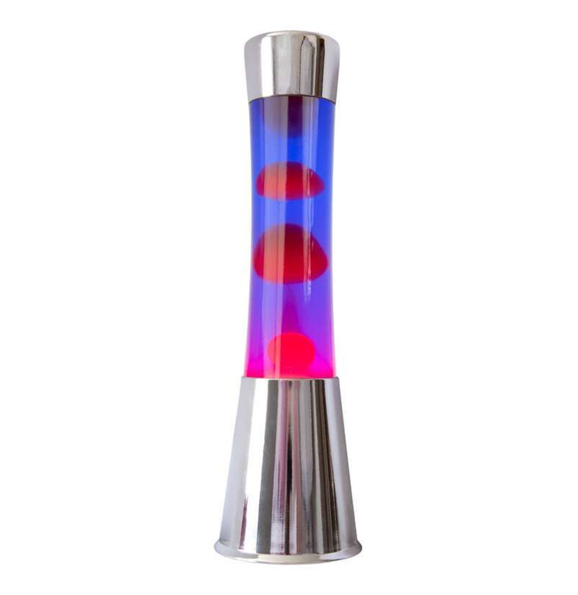 Fisura Lava Lamp - Chroom Met Paarse Vloeistof en Rode Lava | Fisura