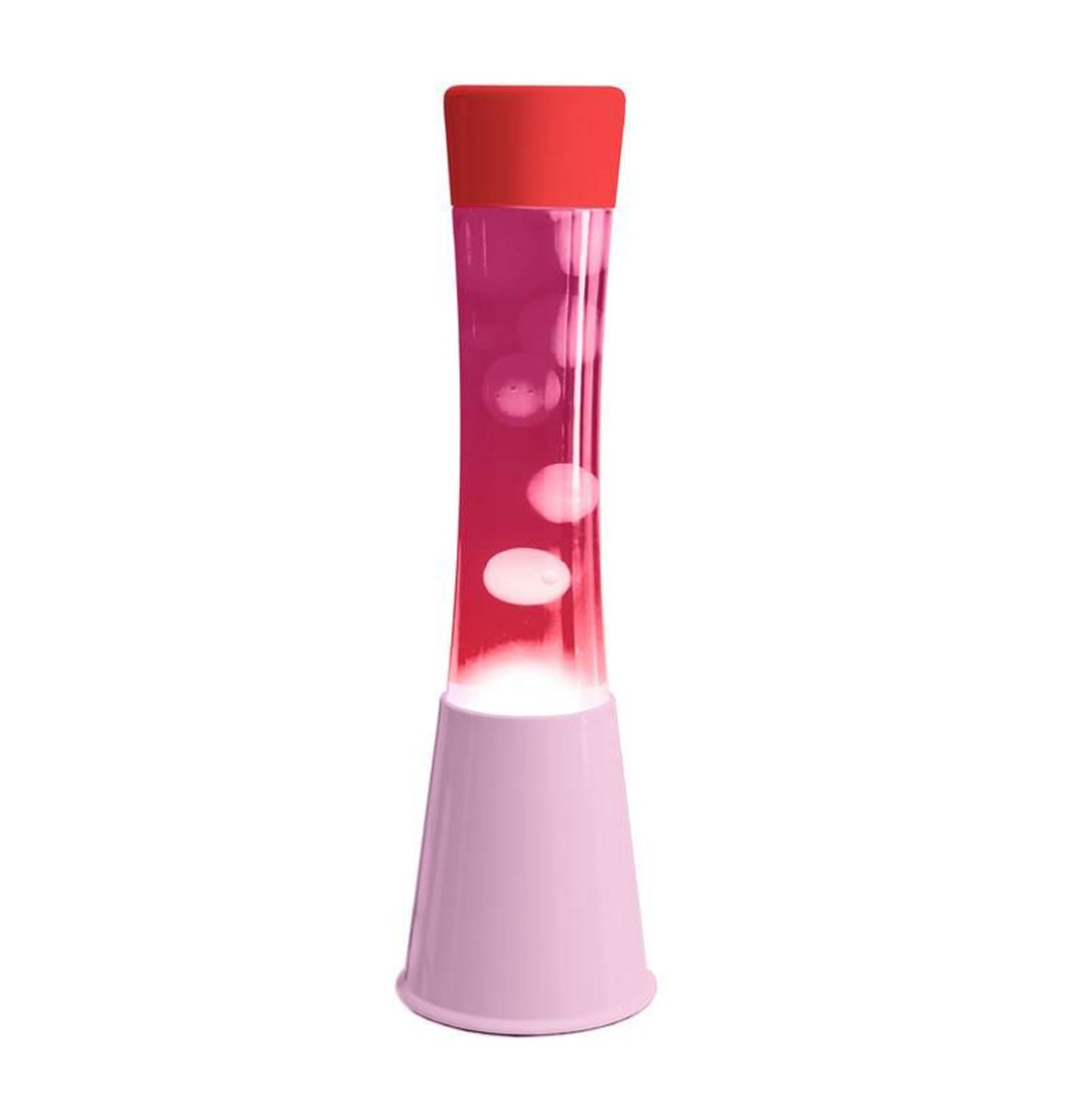 Fisura Lava Lamp - Roze Voet En Rode Top Met Roze Vloeistof En Witte Lava | Fisura