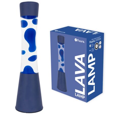 Fisura Lava Lamp Tower - Blauwe Basis Met Transparante Vloeistof En Blauwe Lava | Fisura