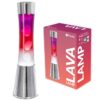 Fisura Lava Lamp Tower - Chrome Basis En Gradiënt Fles Met Transparante Vloeistof En Witte Lava | Fisura