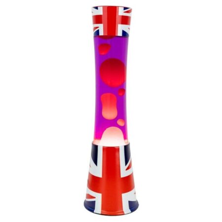 Fisura Lava Lamp Tower - Engelse Vlag Basis Met Blauwe Vloeistof En Rode Lava | Fisura