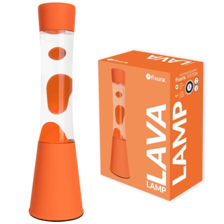 Fisura Lava Lamp Tower - Oranje Basis Met Transparante Vloeistof En Oranje Lava | Fisura