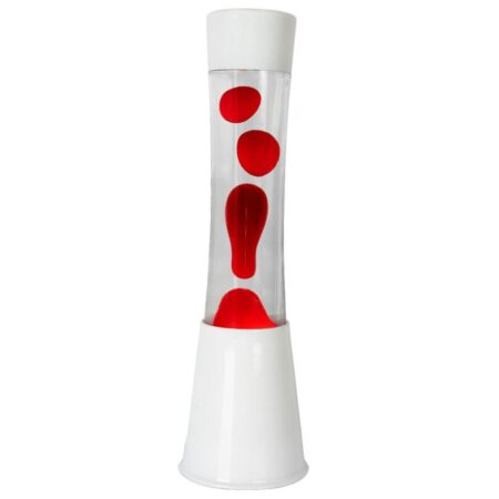 Fisura Lava Lamp Tower - Witte Basis Met Transparante Vloeistof En Rode Lava | Fisura