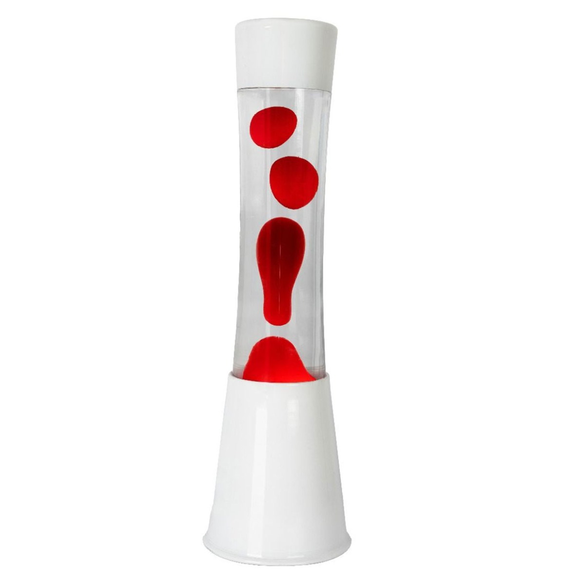 Fisura Lava Lamp Tower - Witte Basis Met Transparante Vloeistof En Rode Lava | Fisura