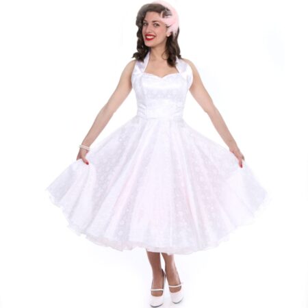Floral Lace Satin Dress-36 (NL) /10 (UK) | 25% korting | Vivien of Holloway