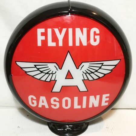 Flying A Gasoline Benzinepomp Bol Rood Glas | Fiftiesstore